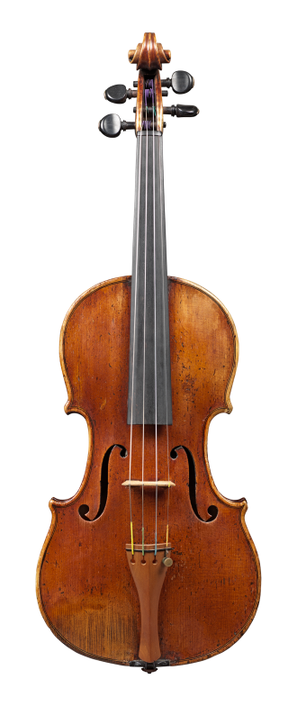 Front of a violin by Auguste Sébastien Philippe Bernardel, Paris, 1828. This violin has a very big and nuanced sound. Its warmth and easy response are striking.