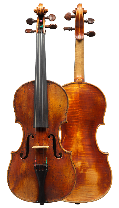 Composite view of a violin by Mathias Albani, circa 1710. Albani was an inspiration for makers in his region for generations to come and the sound of this violin is colourful and powerful yet very versatile.