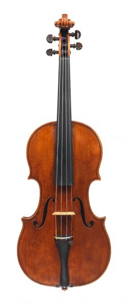 Front of a violin by Michele Angelo Bergonzi, dated 1744