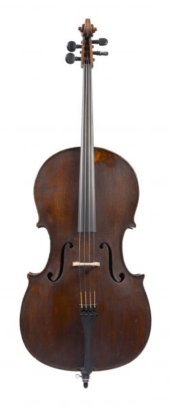 Front of a cello by Armando Monterumici, Bologna, c1910