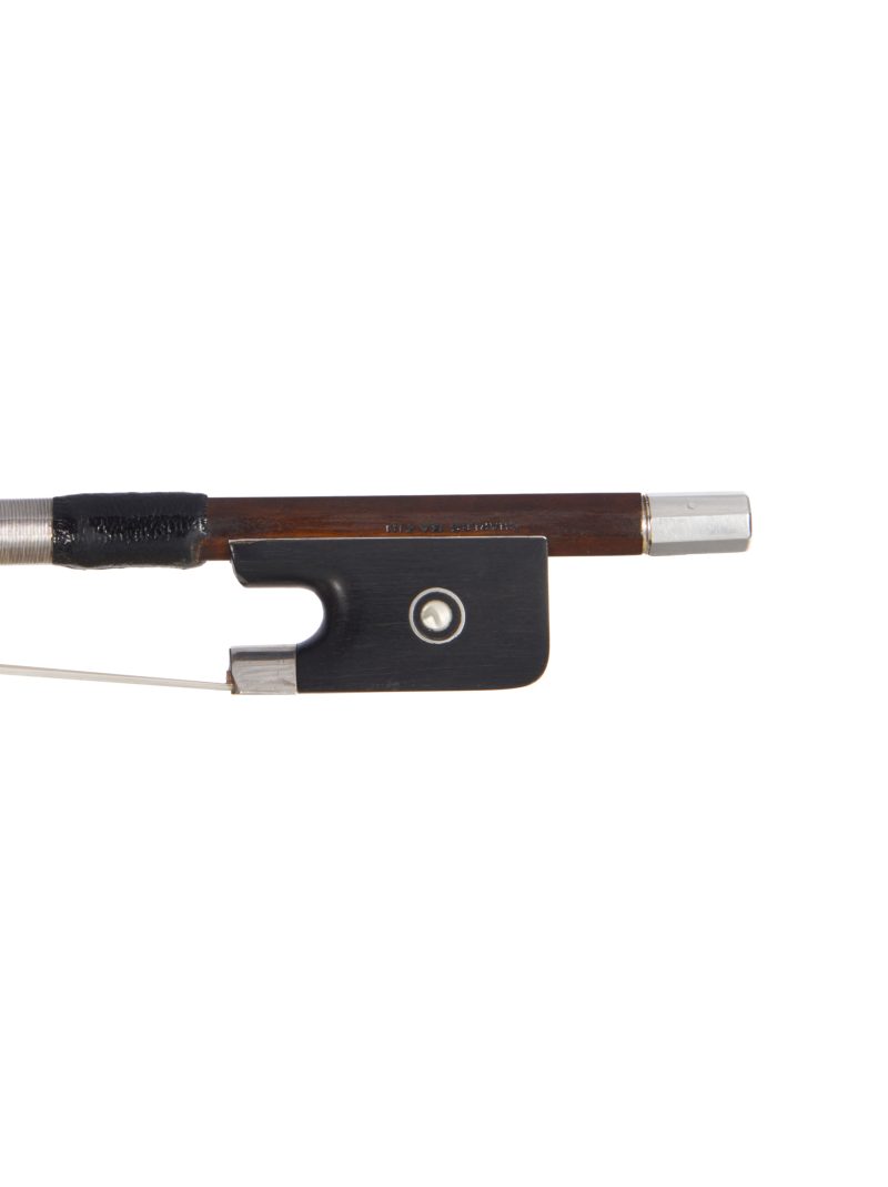 Frog of a silver-mounted cello bow by Charles Alfred Bazin, circa 1980