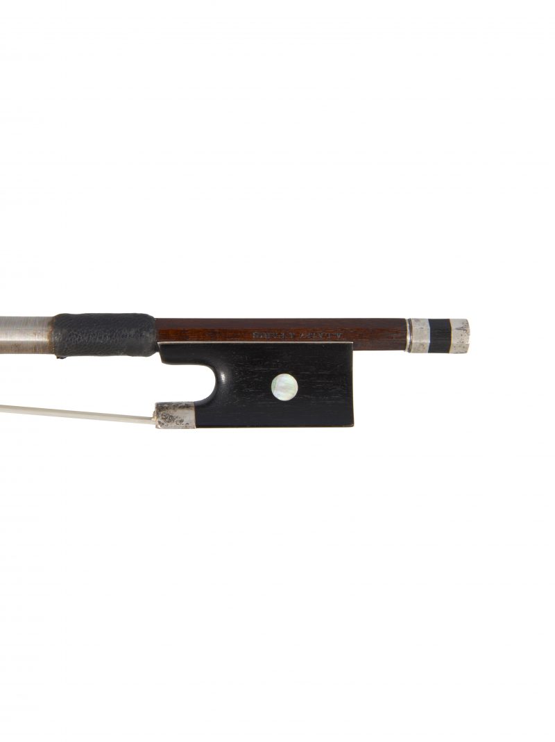 Frog of a silver-mounted violin bow by Hippolyte Camille Lamy, Paris, circa 1920