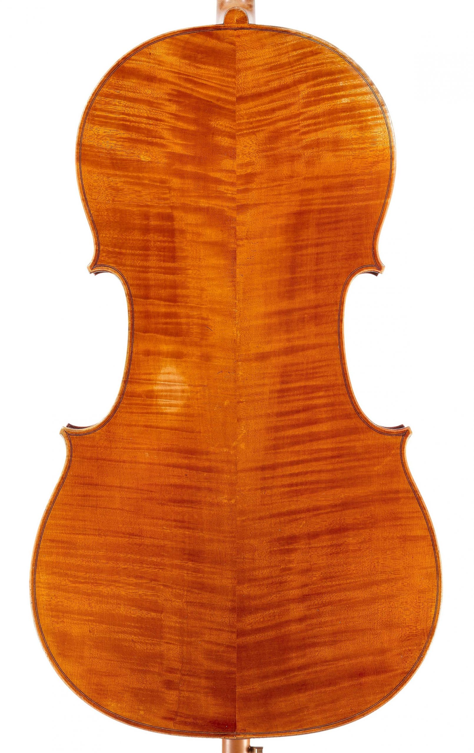 Back of St. Luc cello from the Evangelists quartet by JB Vuillaume, dated 1863