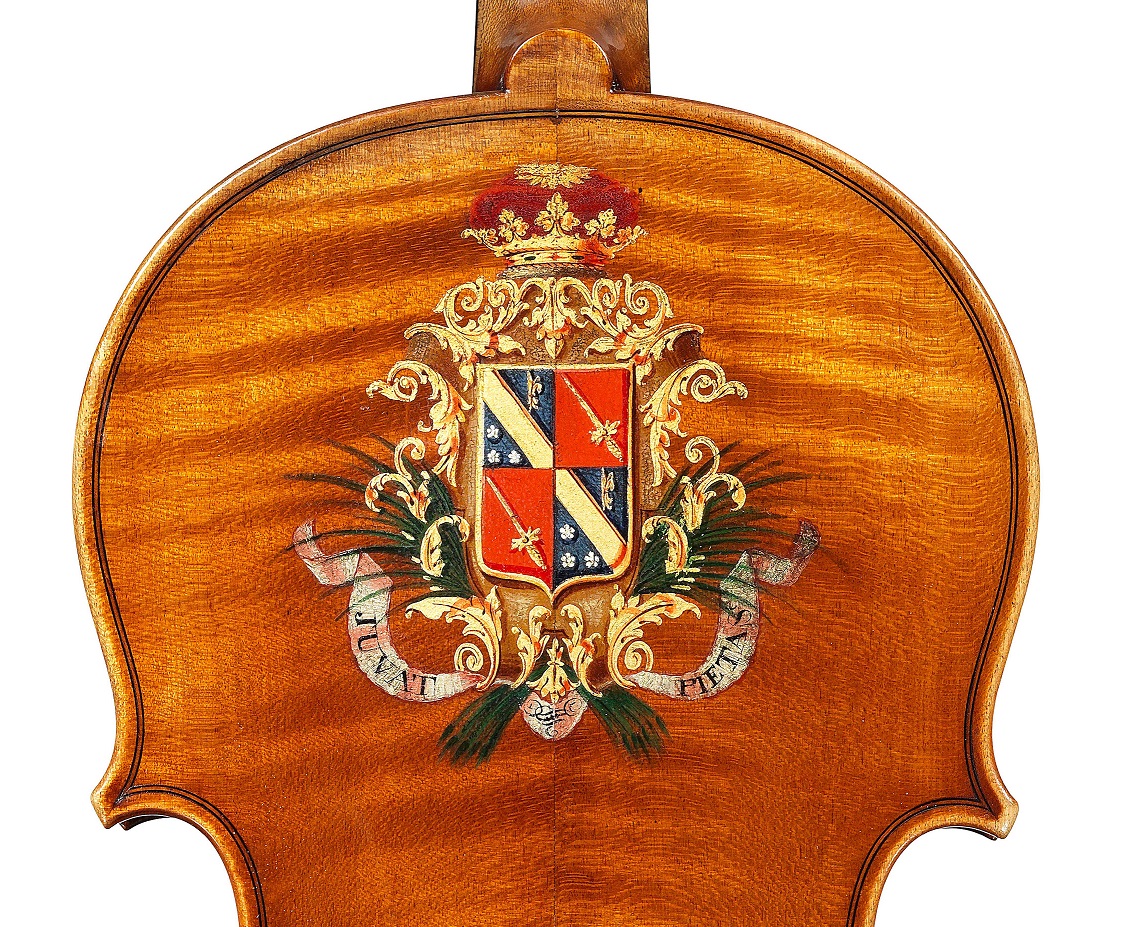 Detail of the violin by JB Vuillaunme, ex-Caraman de Chimay, dated 1865, exhibited by Ingles & Hayday at Sotheby's in 2012