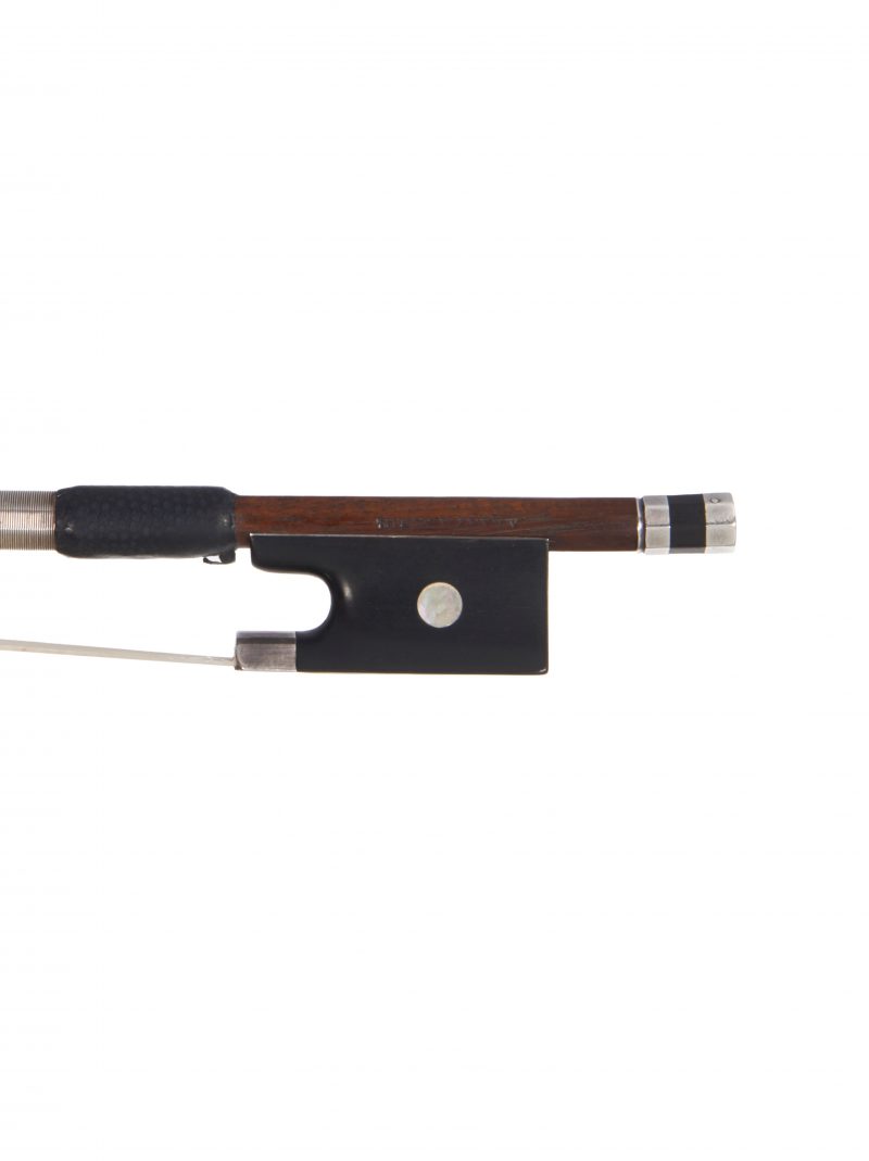 Frog of a silver-mounted violin bow by Joseph Alfred Lamy, circa 1890