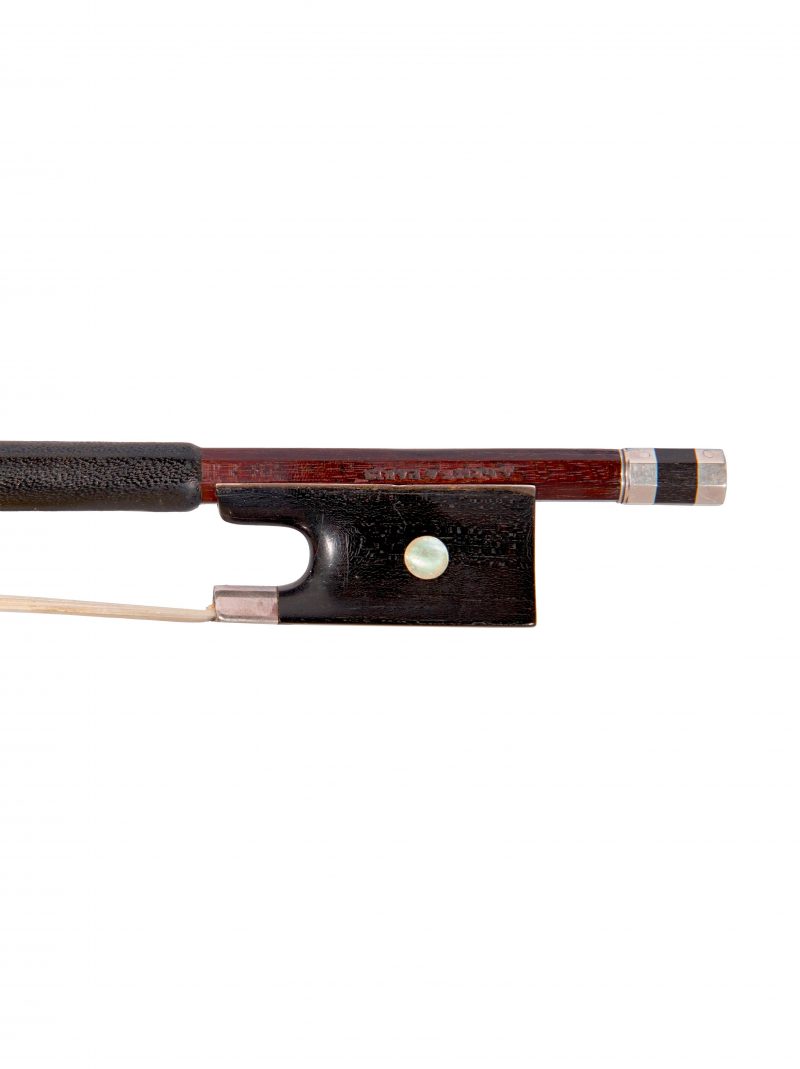 Frog of a violin bow by JA Lamy at Ingles & Hayday. An articulate and very reliable bow - certainly a great asset for a professional musician.