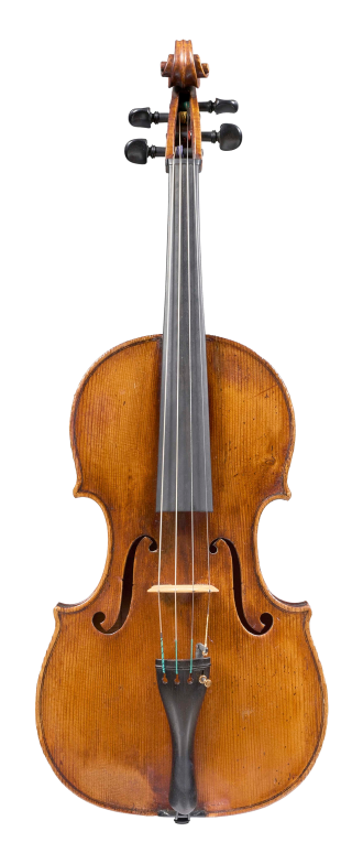 Front of a viola by Gaetano Sgarabotto, circa 1920. This viola has a full and warm sound with a singing A string and an open bass register.