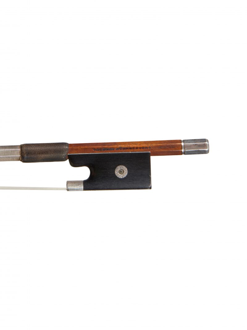 Frog of a silver-mounted 'picture' violin bow by Albert Nürnberger, circa 1850