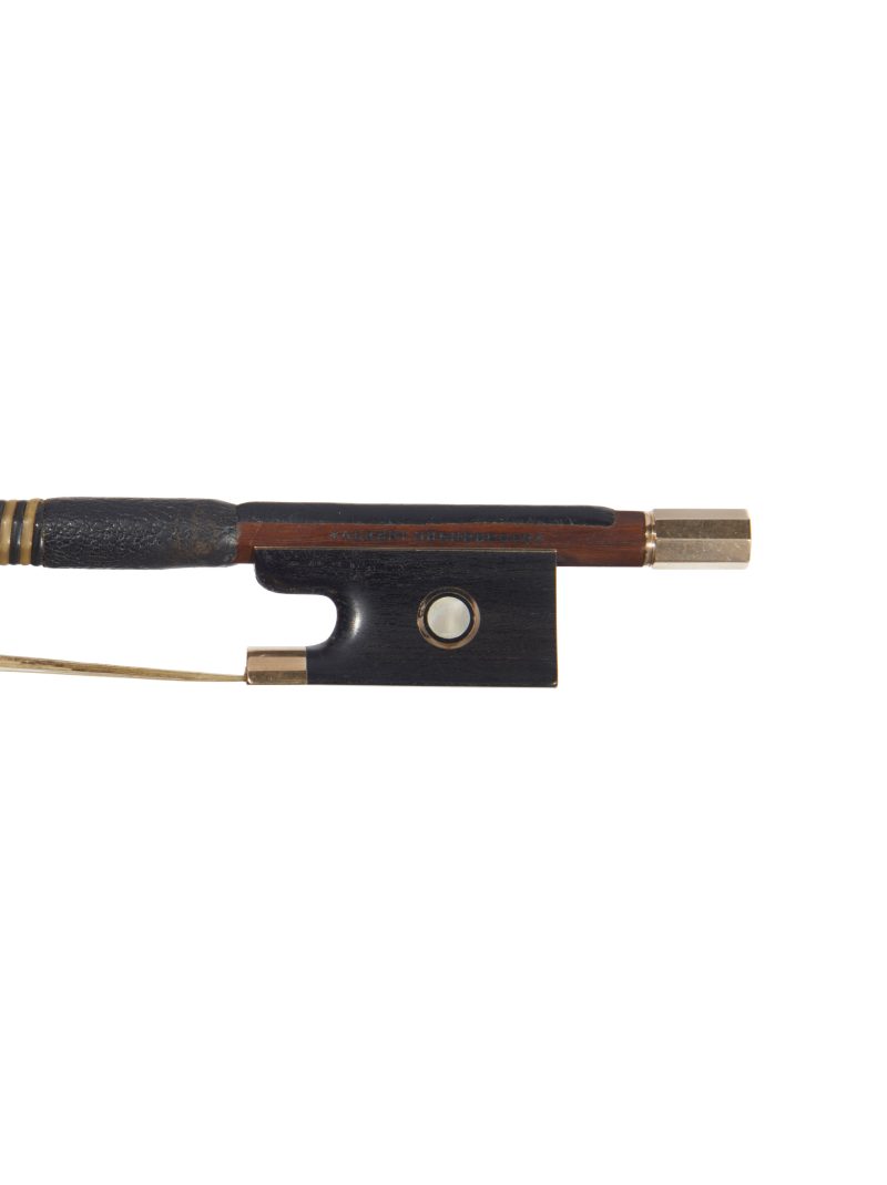 Frog of a gold-mounted violin bow by Albert Nürnberger, circa 1950