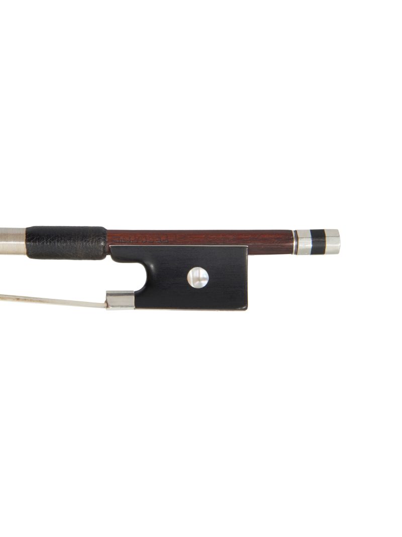 Frog of a silver-mounted violin bow by Charles Peccatte, circa 1905