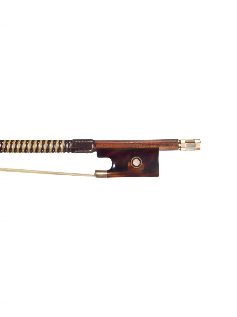 Frog of a gold & tortoiseshell-mounted Exhibition violin bow by Eugène Sartory, Paris, 1900