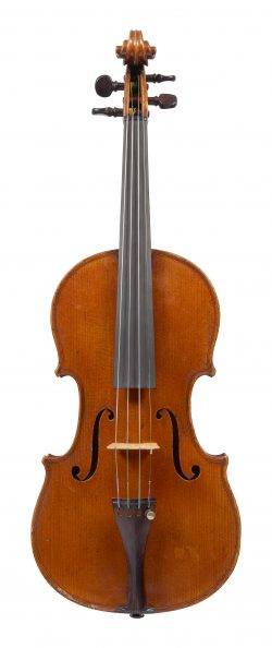 Front of a violin by Hippolyte Chretien Silvestre, Lyon, c1890