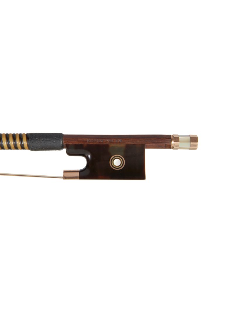 Frog of a gold & tortoiseshell-mounted violin bow by W.E. Hill & Sons, 1935
