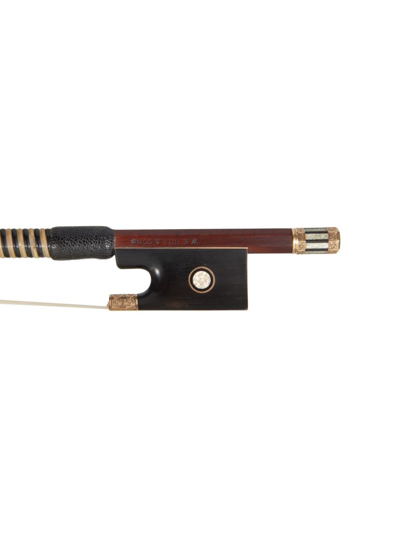 Frog of a chased gold-mounted violin bow by W.E. Hill & Sons, circa 1890