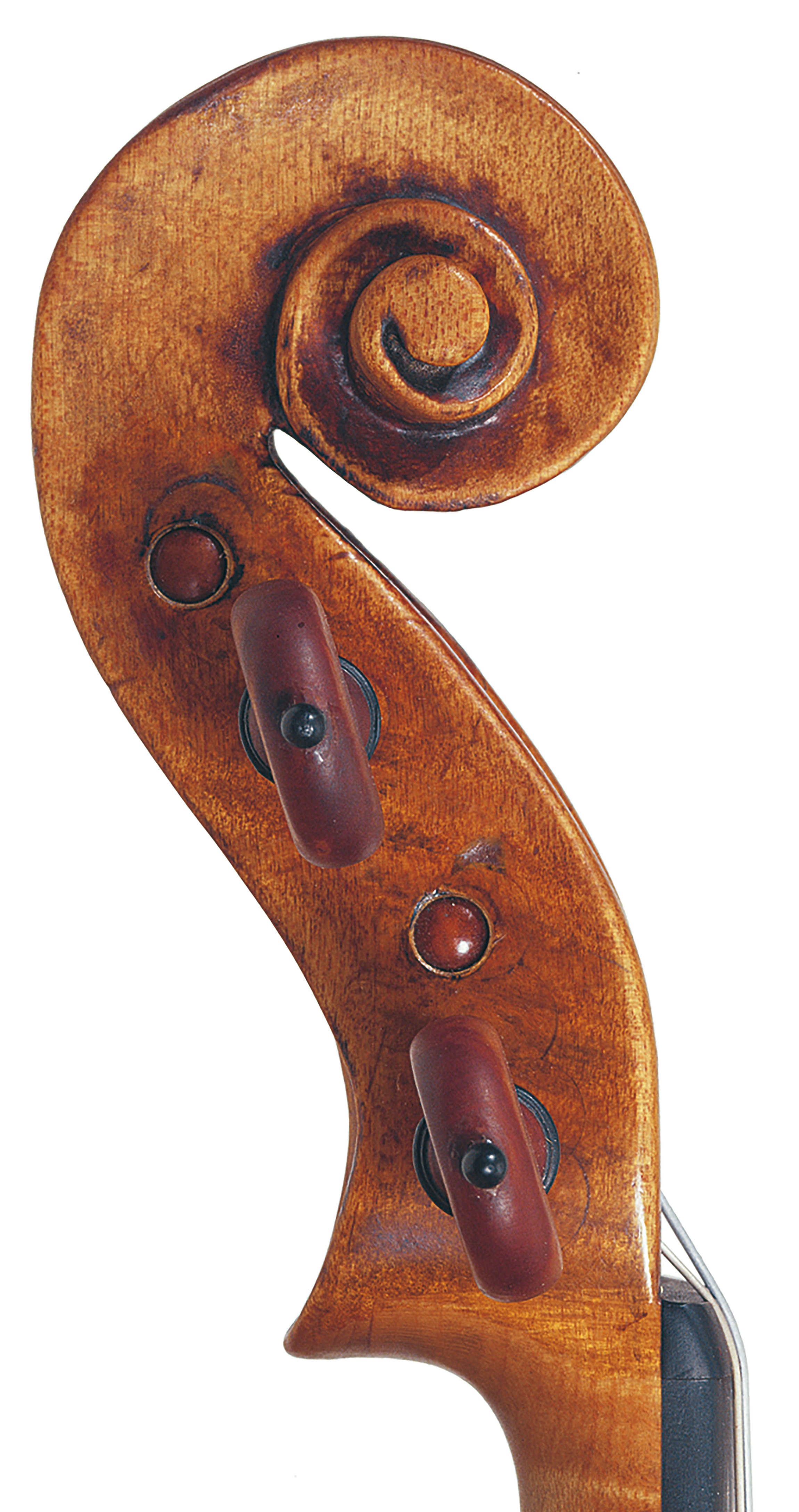 Scroll of the ex-Douvette; ex-Doubleday violin by Giuseppe Guarneri del Gesu, Cremona, 1741