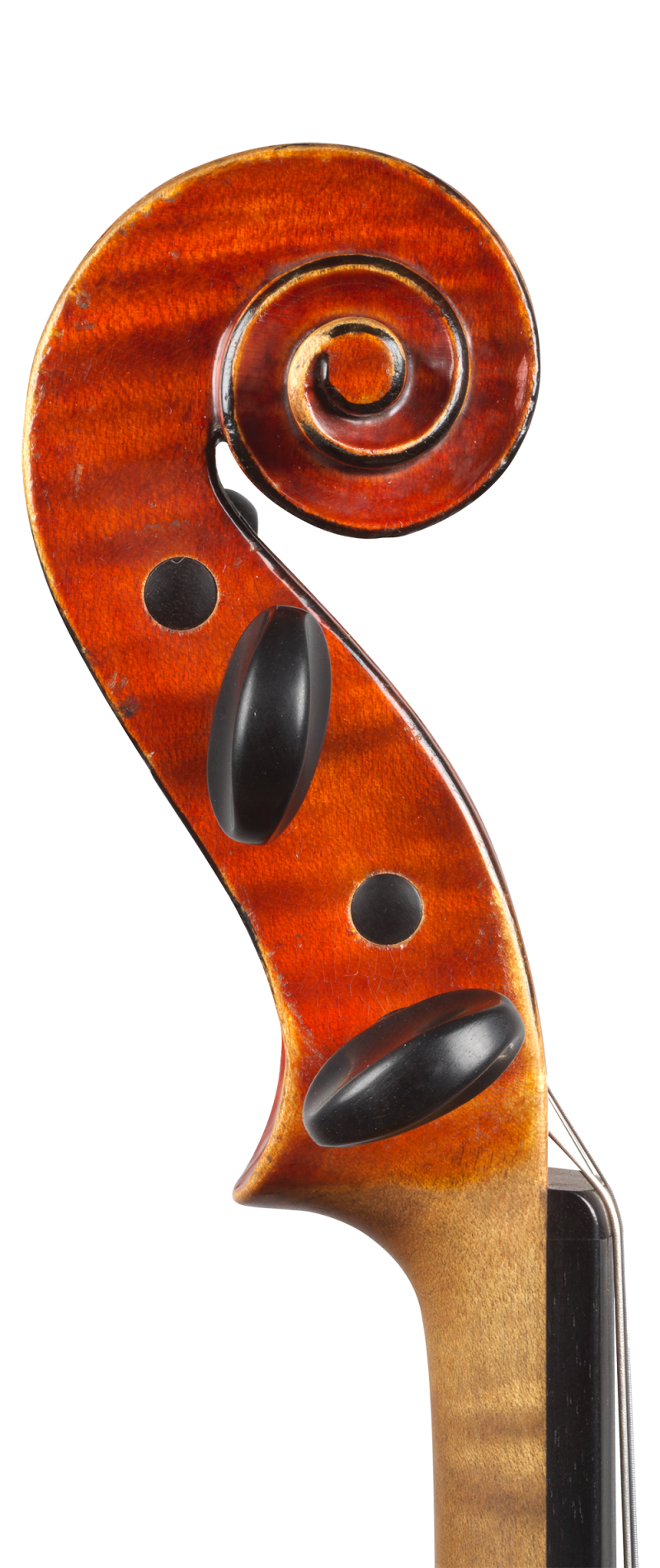 Scroll of a violin by Annibale Fagnola, Turin, 1923