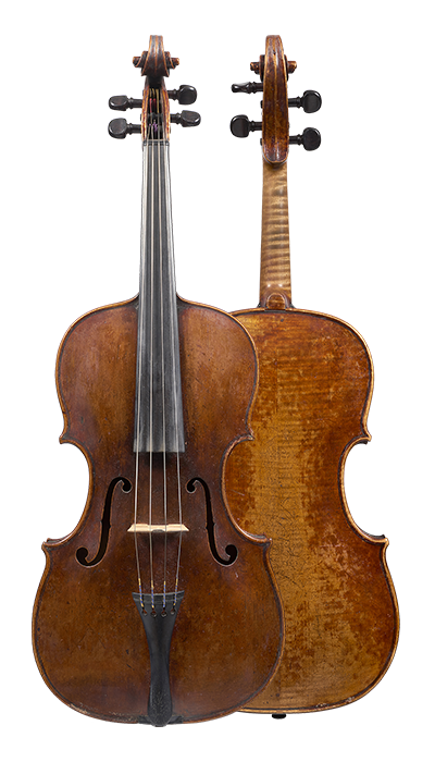 Back and front of a viola, probably Austria, circa 1760