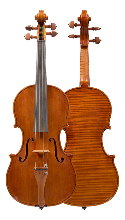 Front and back of a violin by Sesto Rocchi, San Polo d'Enza, 1983