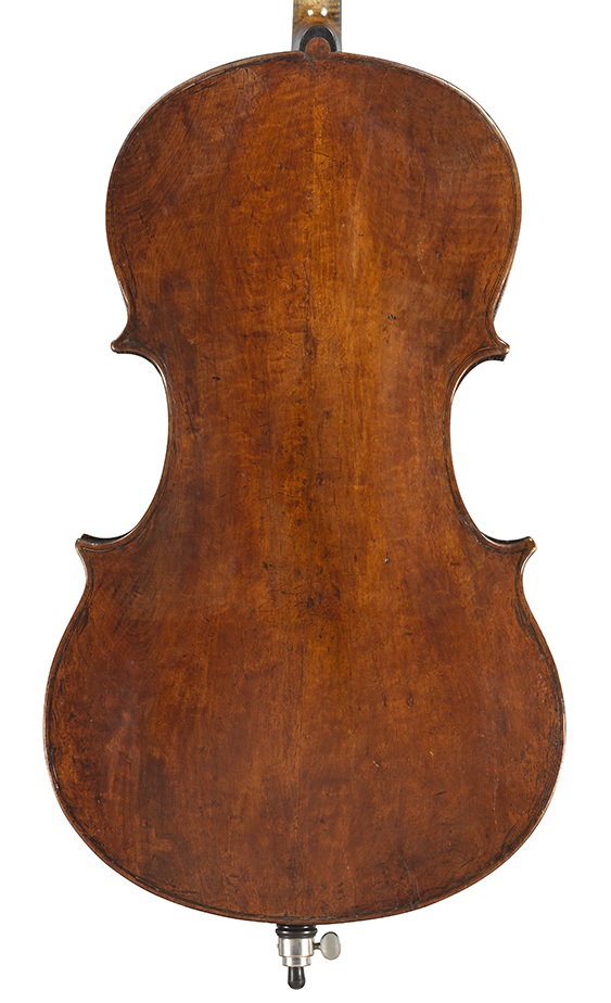 Back of a cello by Gasparo Bertolotti da Salo at Ingles & Hayday