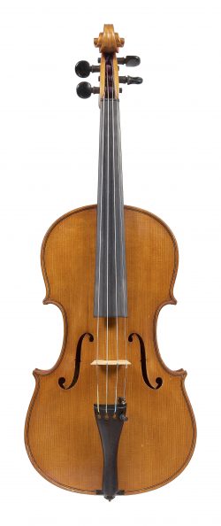 Front of a violin by Benigno Saccani, 1909