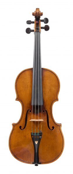 Front of a violin after Guarneri by François Caussin, 1865