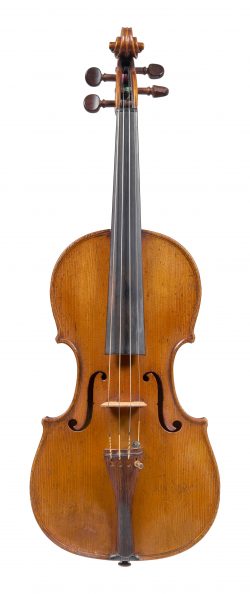 Front of a violin by Louis Guersan, 1761