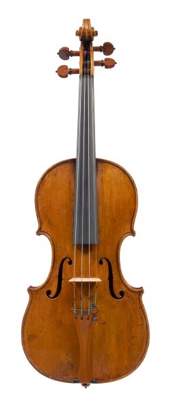 Front of a violin by Nathaniel Cross, 1719