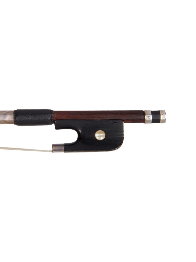 Frog of a silver-mounted cello bow by Dominique Peccatte, circa 1845, Ex-Albert Catell
