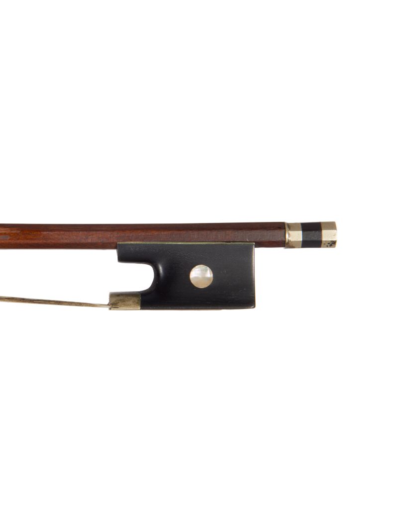 Frog of a nickel-mounted violin bow by Dominique Peccatte, circa 1840