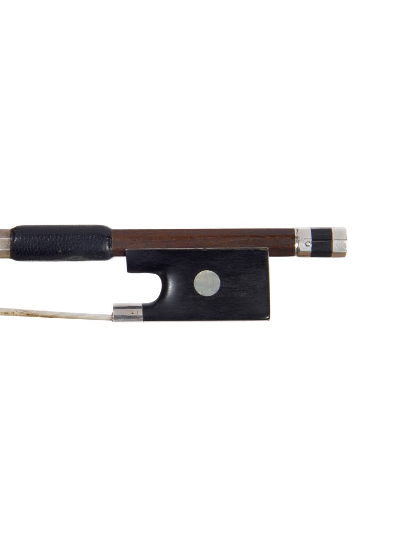 Frog of a silver-mounted violin bow by Dominique Peccatte, circa 1845
