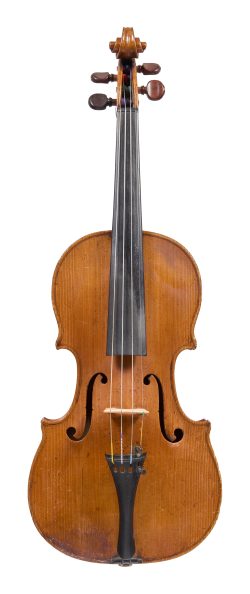 Front of a violin by Jean Baptiste Deshayes Salomon, c1750