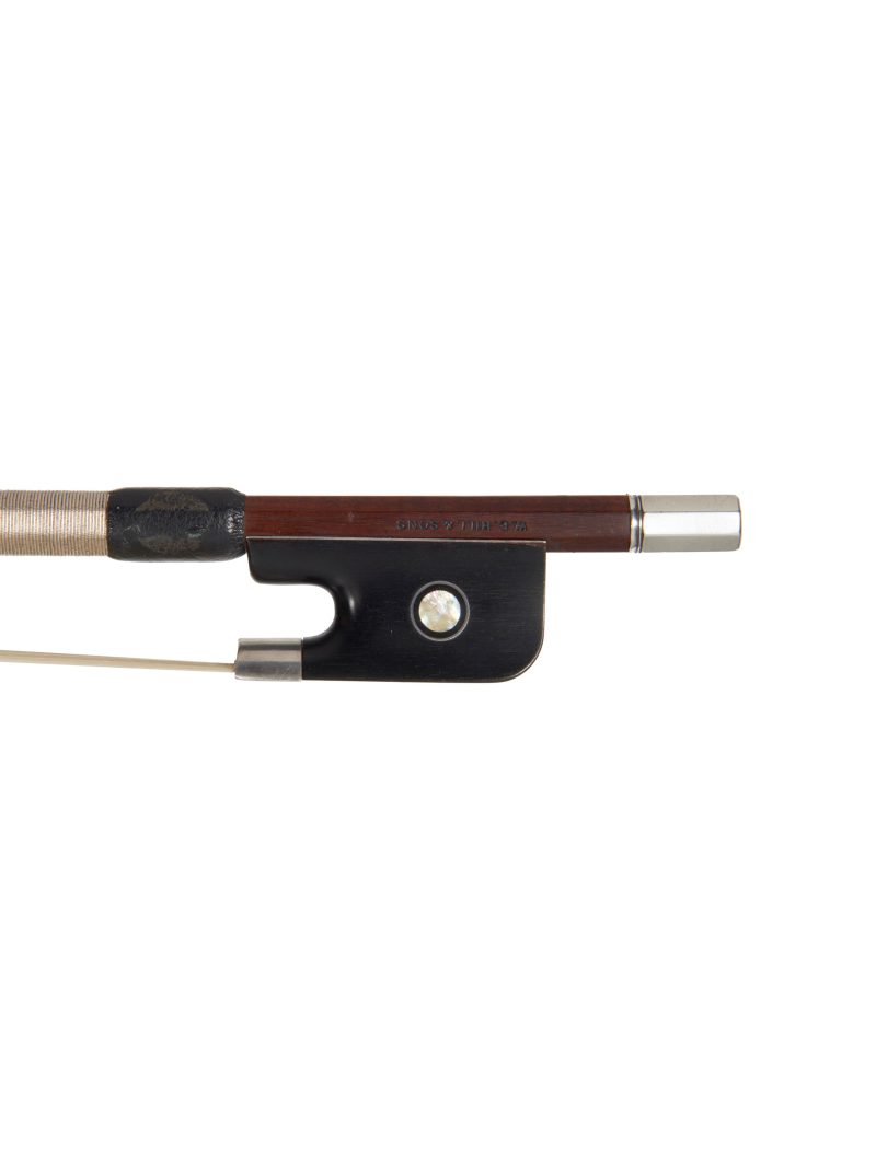 Frog of a silver-mounted cello bow by W.E. Hill & Sons, circa 1900