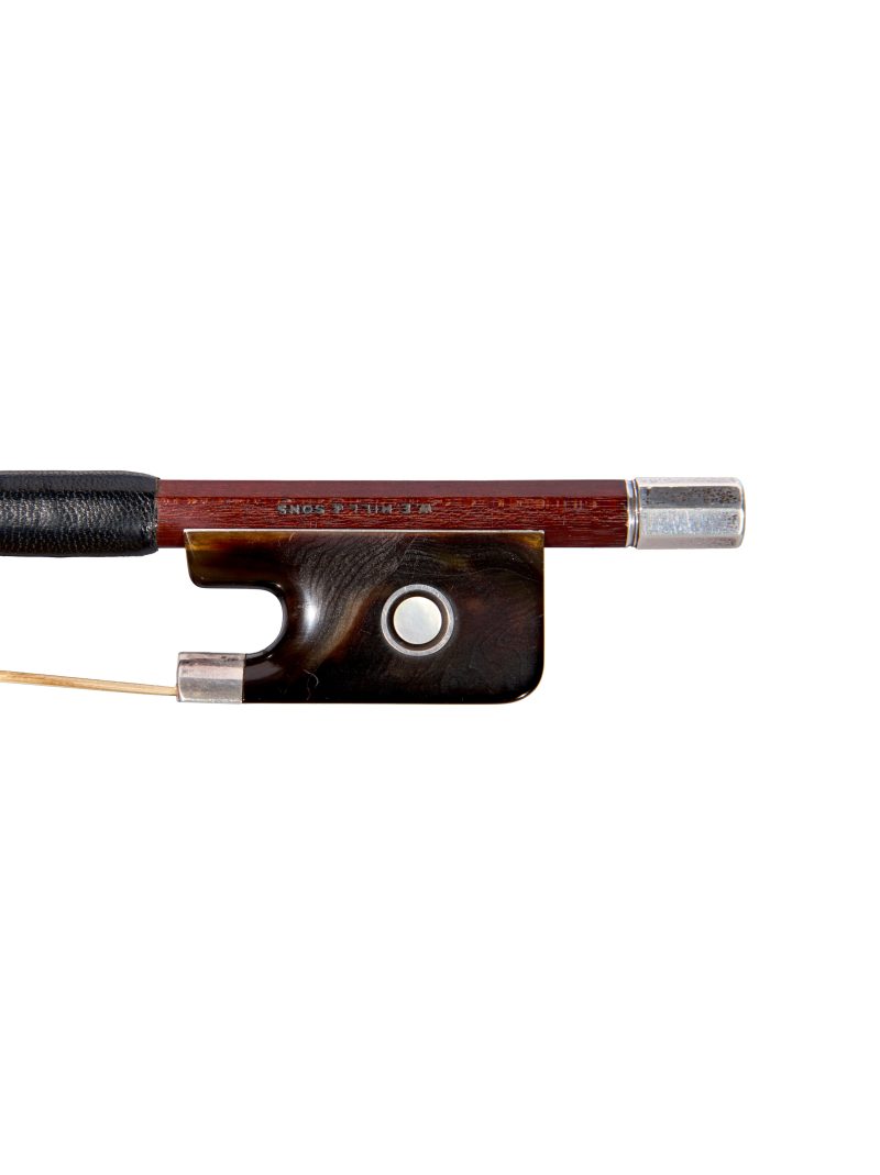 Frog of A silver & tortoiseshell-mounted cello bow by W.E. Hill & Sons, circa 1910
