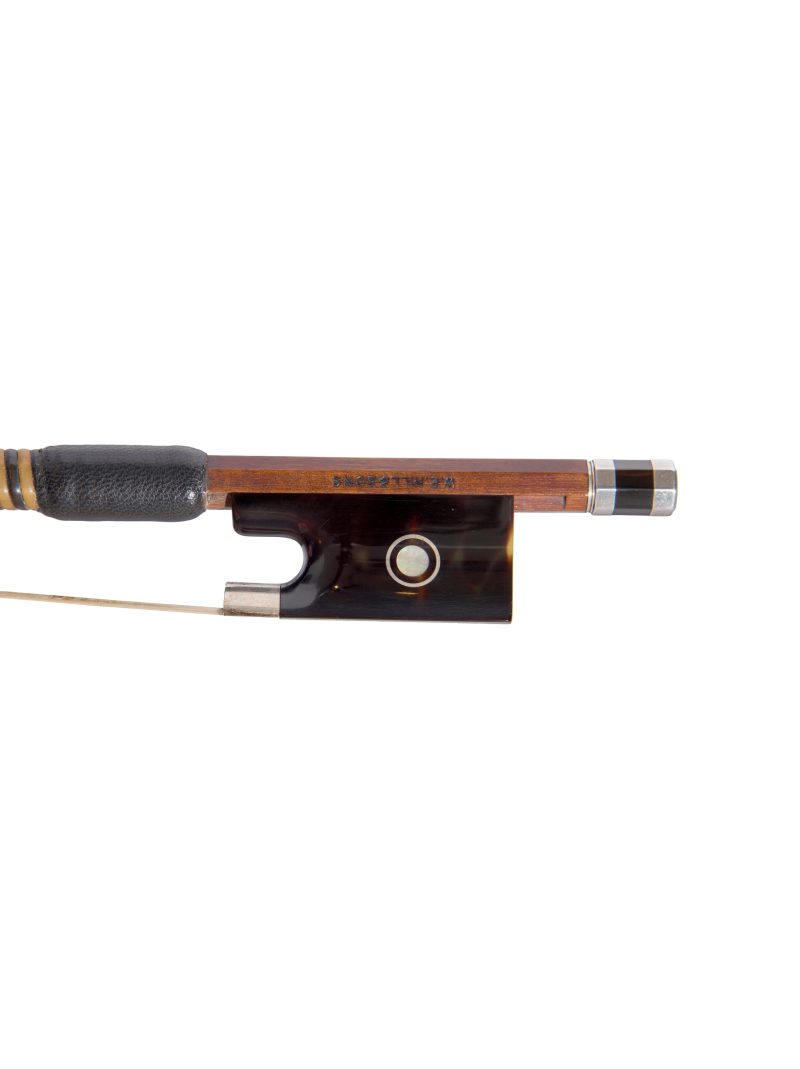 Frog of A silver & tortoiseshell-mounted violin bow by W.E. Hill & Sons, circa 1945