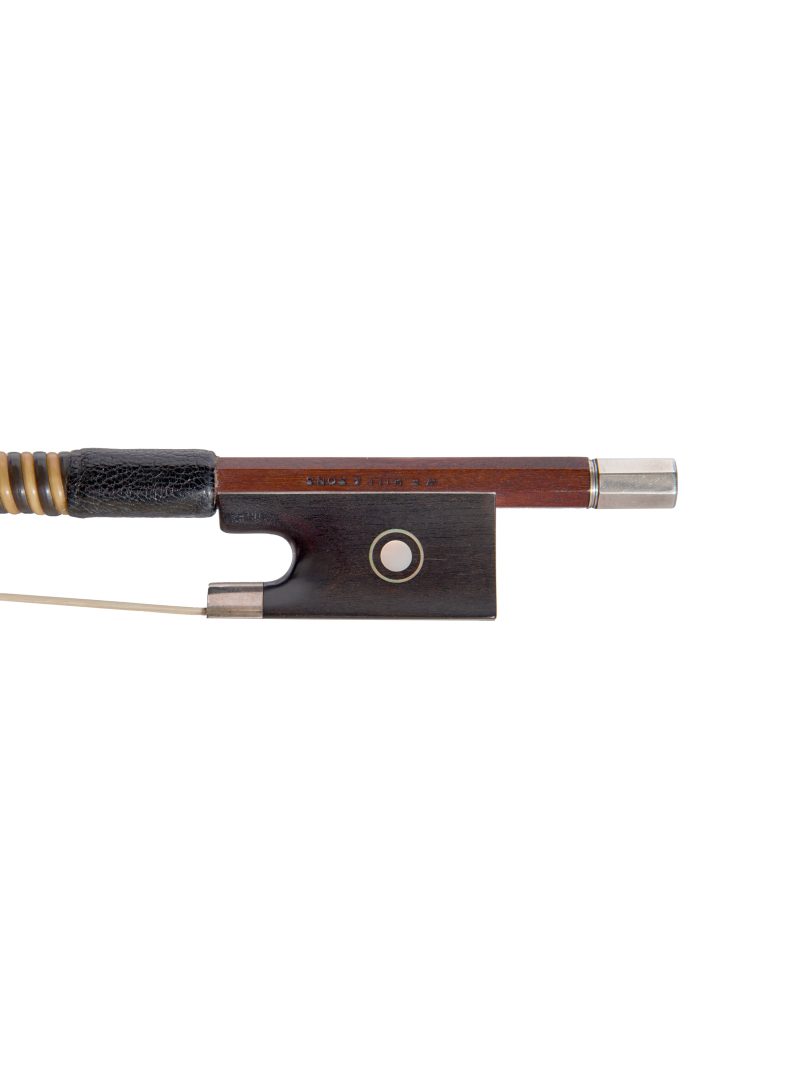 Frog of A silver-mounted violin bow by W.E. Hill & Sons, circa 1910