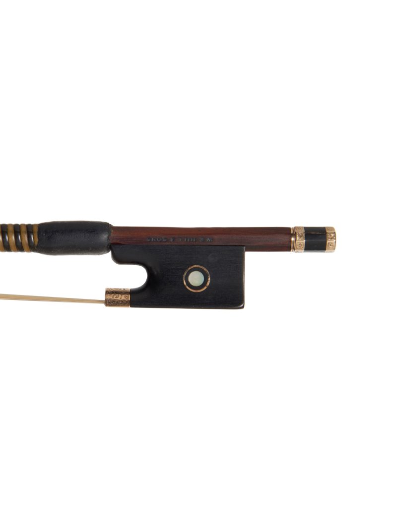 Frog of a chased gold-mounted violin bow by W.E. Hill & Sons, circa 1920