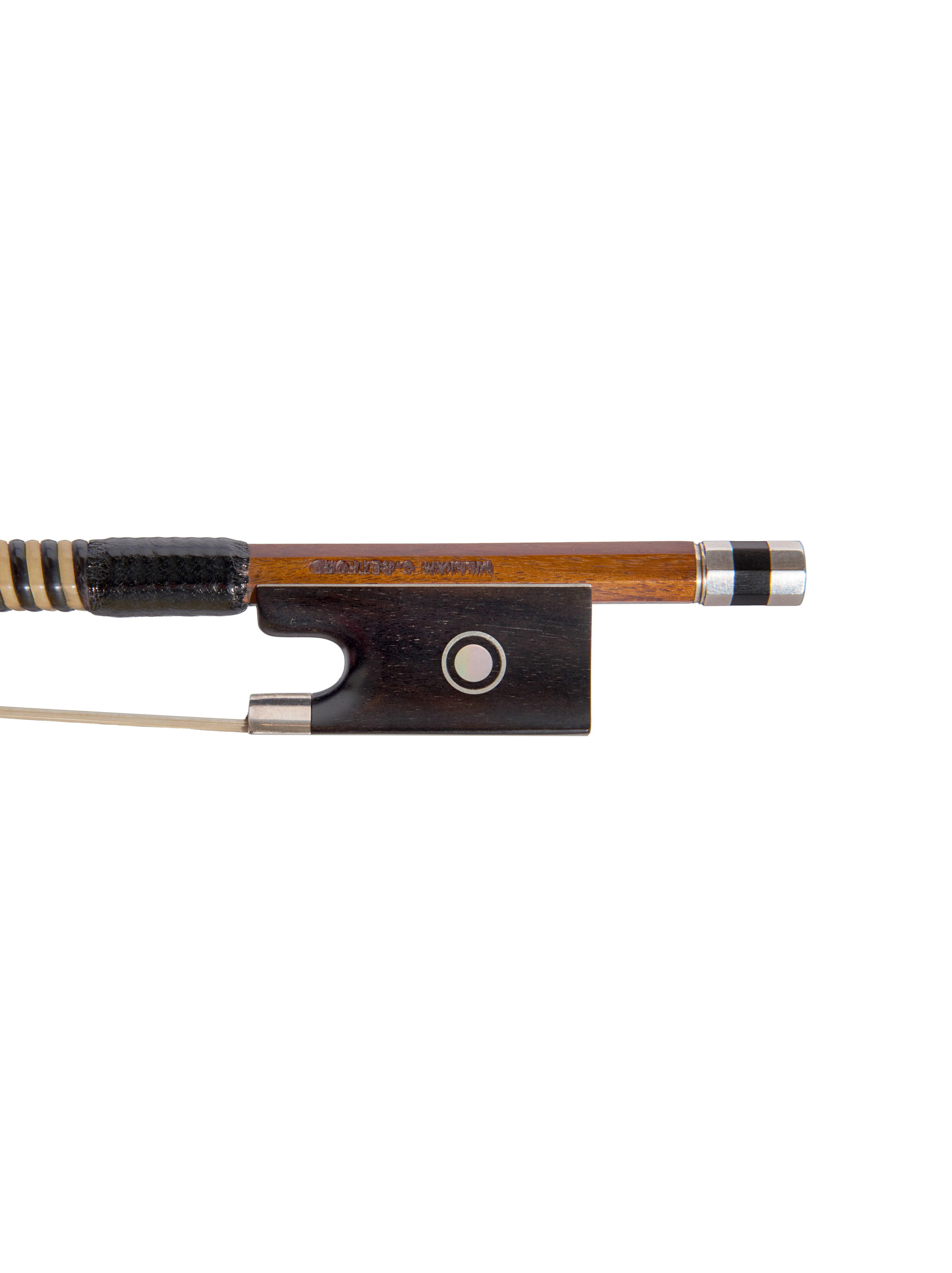 A silver-mounted violin bow by William Charles Retford