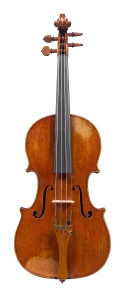 Front of a violin by Béla Szepessy, London, 1888