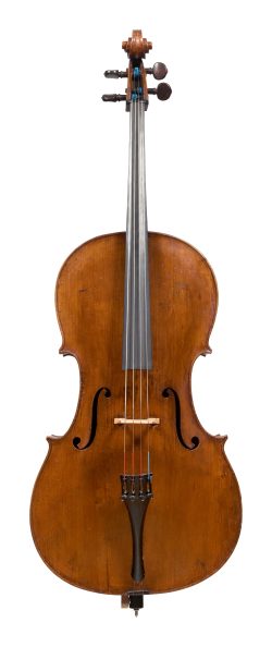 Front of a cello by Lorenzo Ventapane, Naples, c1850