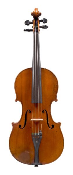 Front of a violin by Justin Derazey, Mirecourt, 1877