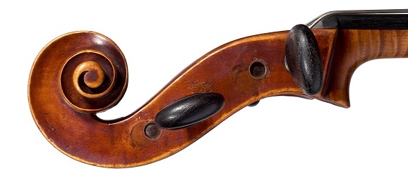 Scroll of a Forster cello, circa 1790 included in Ingles & Hayday sale