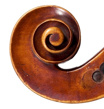 Scroll of a Forster cello, circa 1790 included in Ingles & Hayday sale