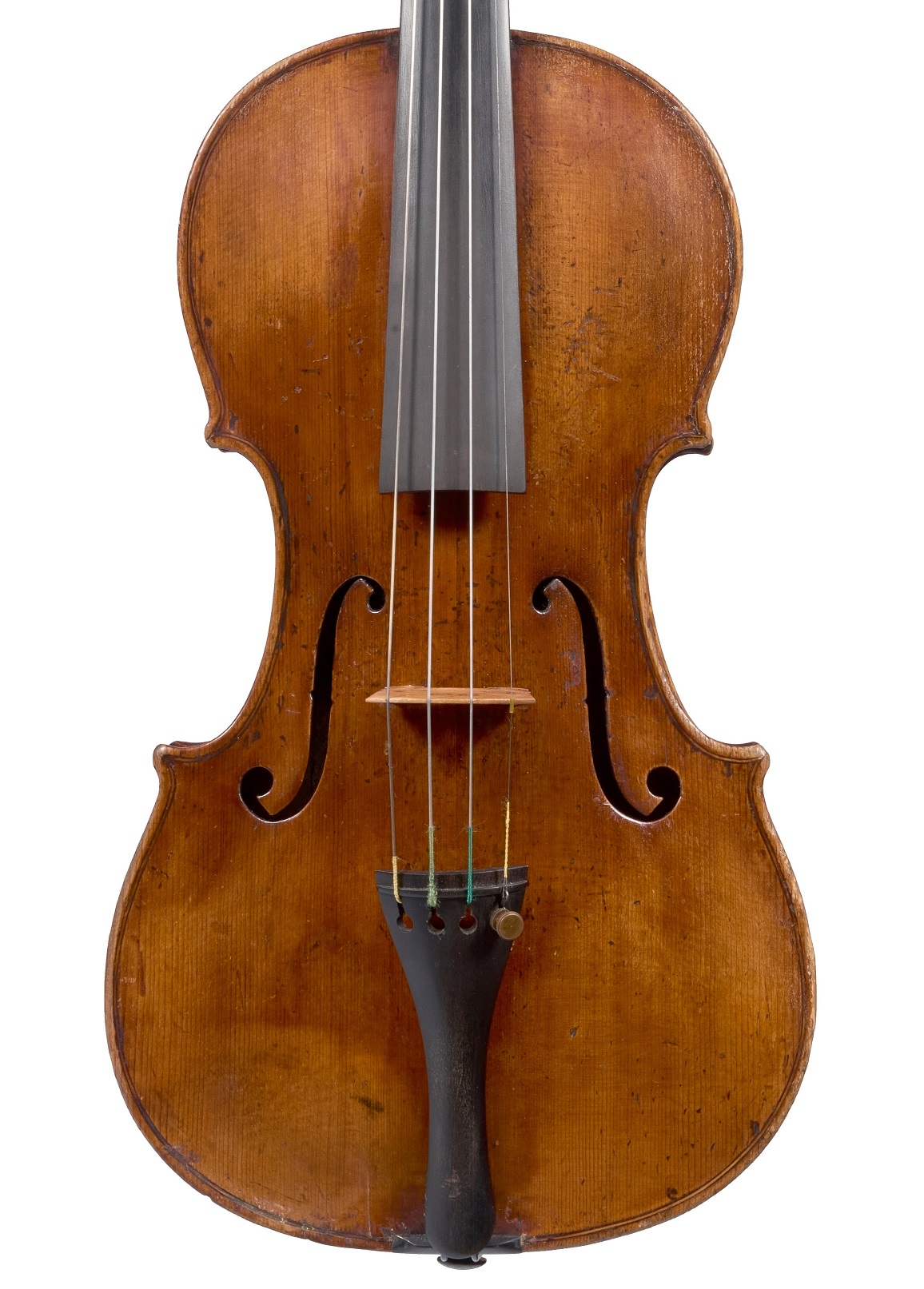 Front of the C.F. Landolfi violin, c1770 from the Norman Rosenberg collection to be sold at Ingles & Hayday