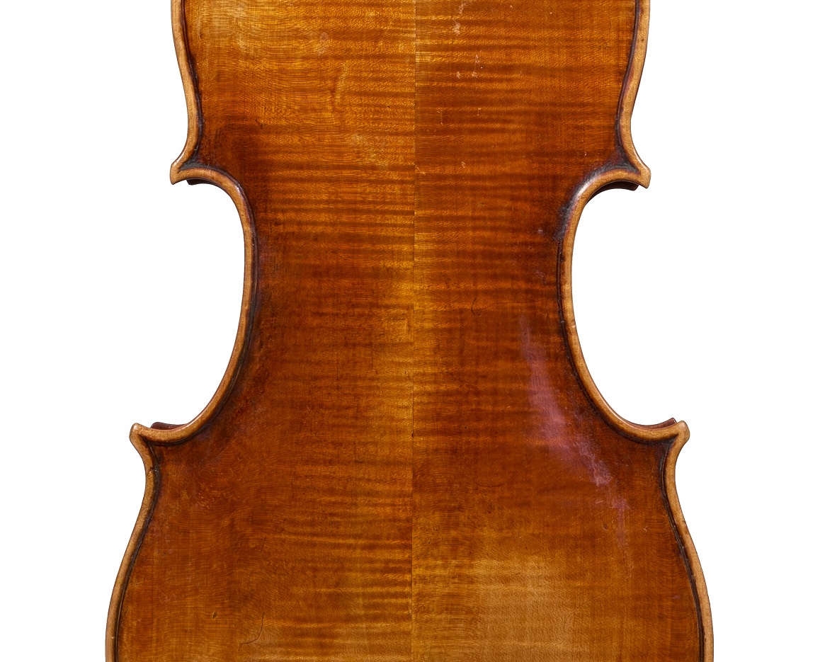 Back of the violin attributed to Domenico Montagnana in the Rosenberg collection at Ingles & Hayday