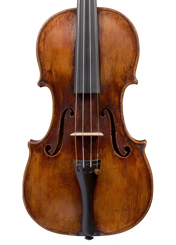 Front of the Bergonzi circle violin from the Norman Rosenberg collection to be sold at Ingles & Hayday