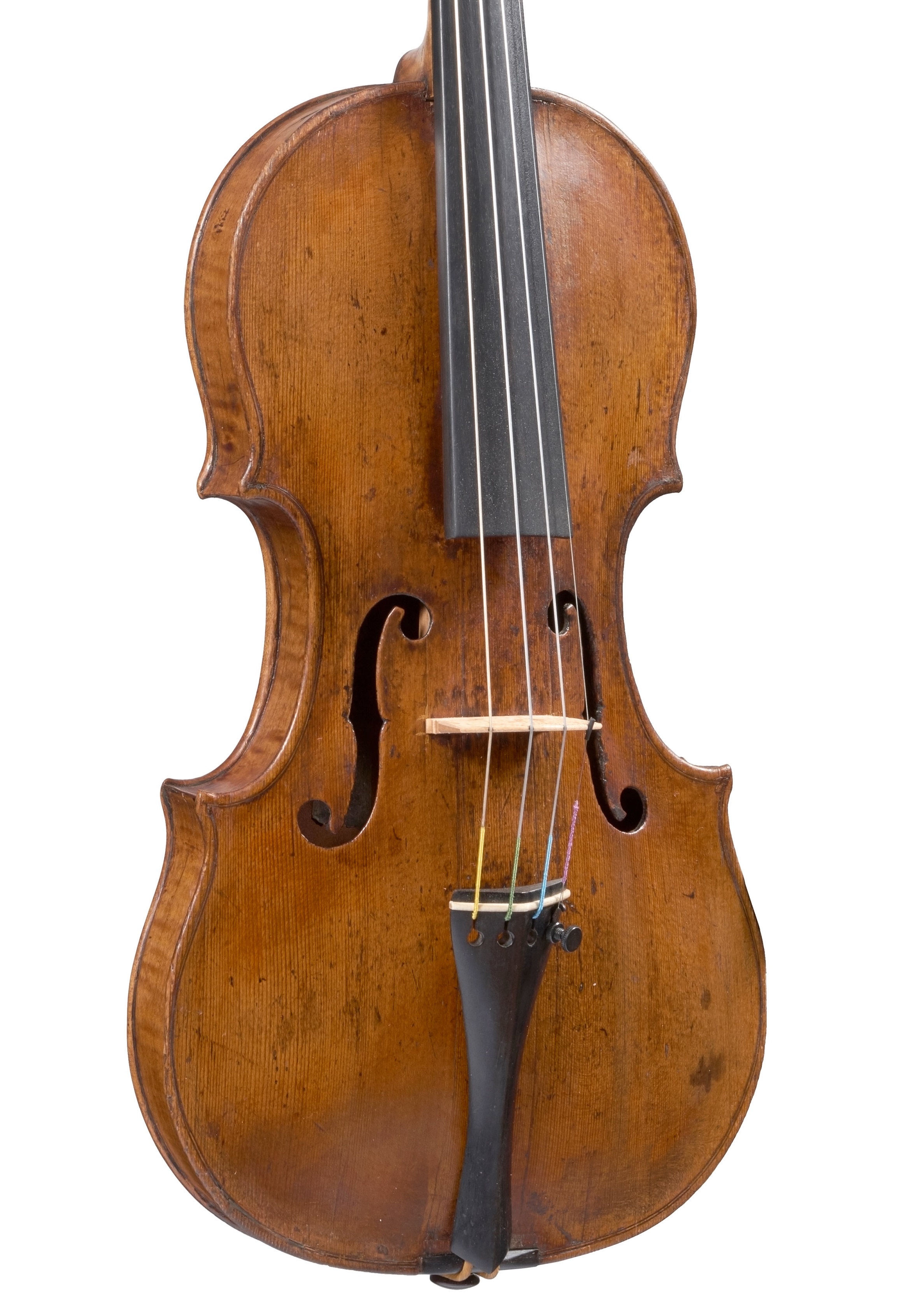 Front of an extremely rare Andrea Amati violin from the Rosenberg Collection to be sold at Ingles & Hayday Ltd