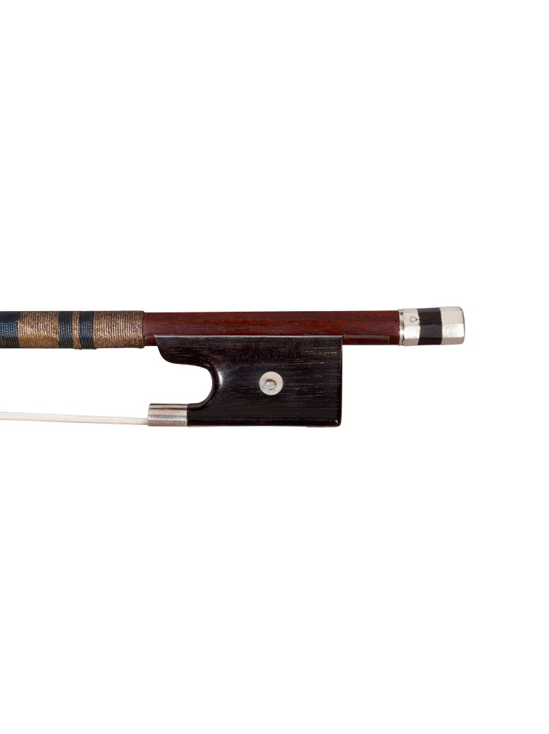 A silver-mounted 'picture' violin bow for J.B. Vuillaume by Charles Peccatte, Paris, c1865