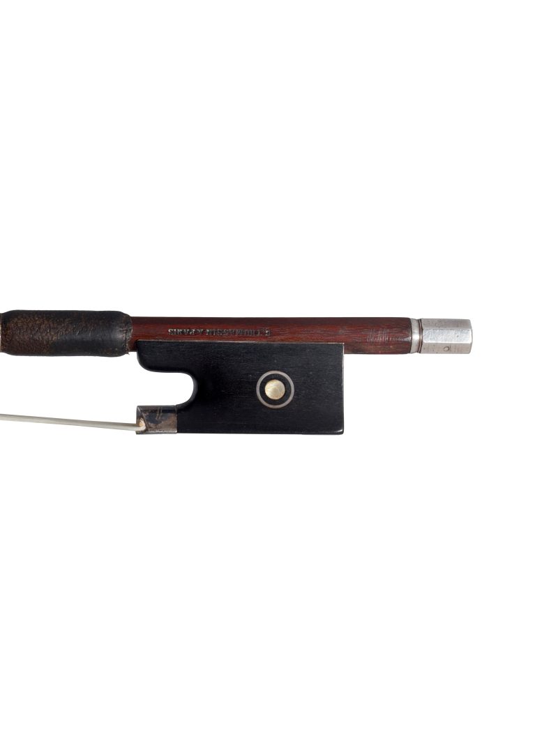 A silver-mounted violin bow by Claude Thomassin, Mirecourt, c1905