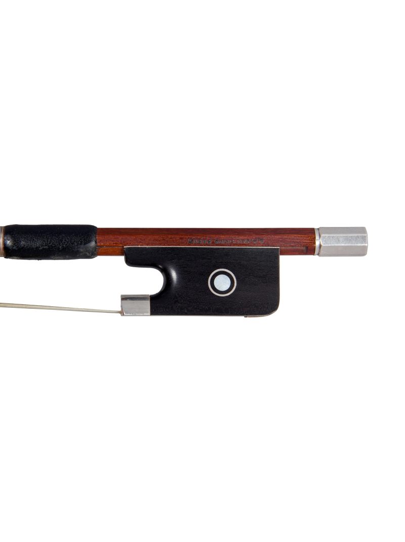 A silver-mounted violin bow by Emile Auguste Ouchard, Paris, c1940