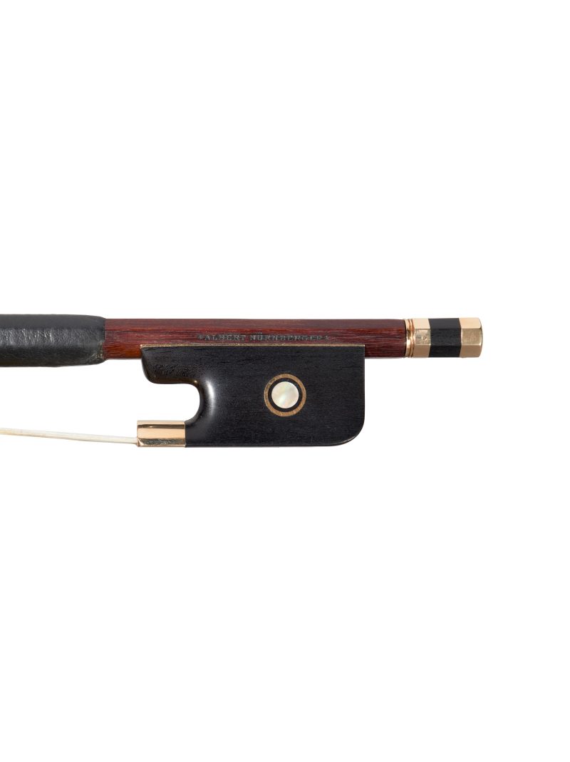 A gold-mounted cello bow by Albert Nürnberger, Markneukirchen, early 20th century